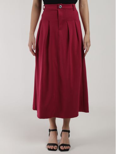 Saia Midi Autentique Feminina BORDO