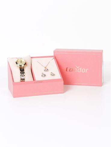 Relógio+Acessório Condor Feminino DOURADO