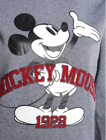 Moletom Mickey Disney Feminino CINZA CLARO