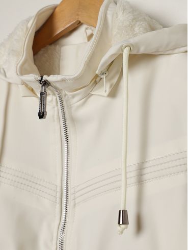 Casaco Parka Juvenil Para Menina - OFF WHITE