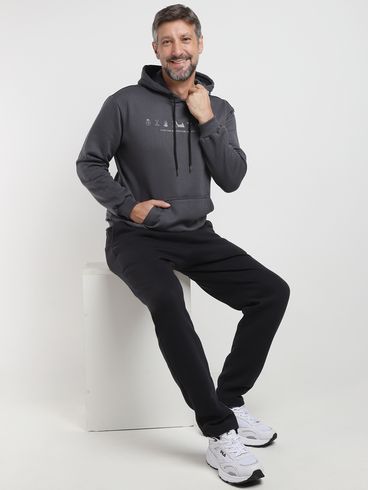 Calça Moletom Reta Masculina PRETO