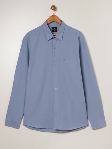 Camisa Nobre Manga Longa Plus Size Masculina AZUL