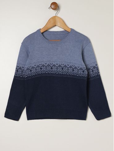 Blusão Tricot Infantil Para Menino - MARINHO/AZUL