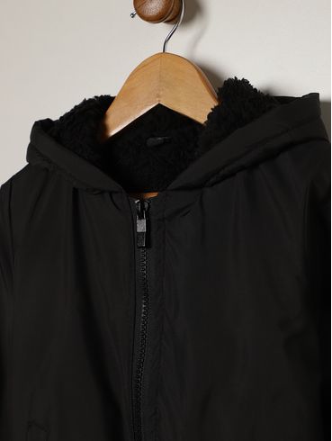 Jaqueta Peluciada Infantil Para Menino - PRETO
