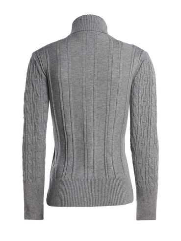 Blusão Tricot Manga Longa Feminino CINZA
