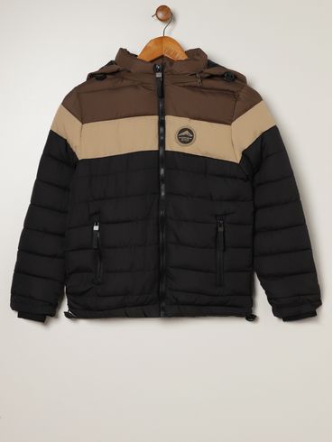 Jaqueta Bomber Gangster Juvenil Para Menino - PRETO