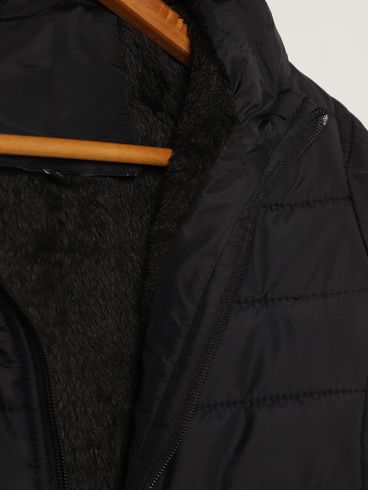 Casaco Parka Juvenil Para Menina - PRETO