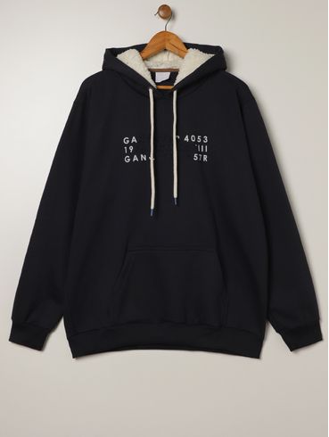 Moletom Com Capuz Gangster Plus Size Masculino MARINHO