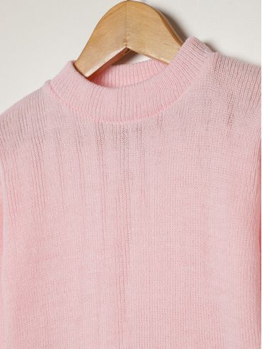 Blusão Tricot Infantil Para Menina - ROSA CLARO