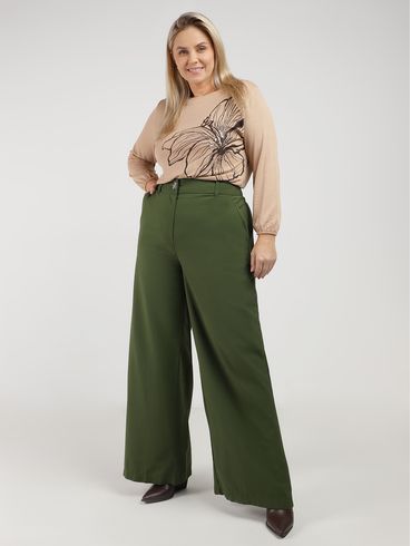 Blusa Manga 7/8 Plus Size Feminina AREIA