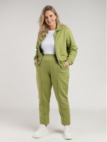 Calça Moletinho Reta Autentique Plus Size Feminina VERDE