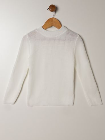 Blusão Tricot Infantil Para Menina - OFF WHITE