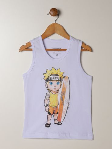 Camiseta Regata Infantil Para Menino - BRANCO