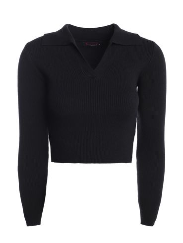 Blusão Tricot Cropped Feminino PRETO