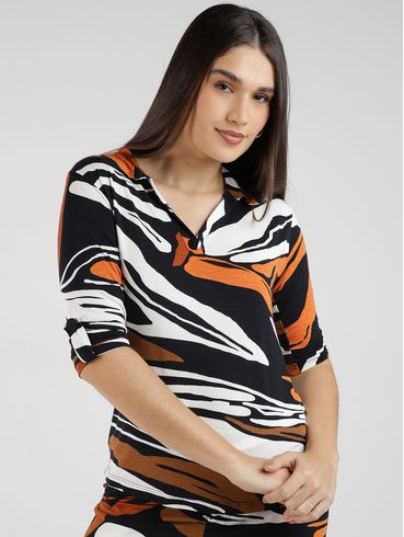 Blusa Manga 3/4 Autentique Feminina PRETO