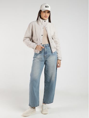 Blusa Poliamida Gola Alta Autentique Feminina BEGE
