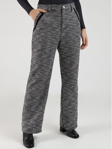 Calça Malha Tweed Alfaiataria Autentique Feminina PRETO
