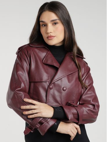 Jaqueta Cropped Eagle Rock Feminina VINHO