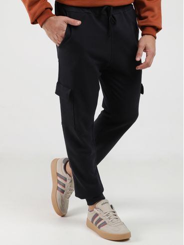 Calça Moletinho Cargo Masculina PRETO
