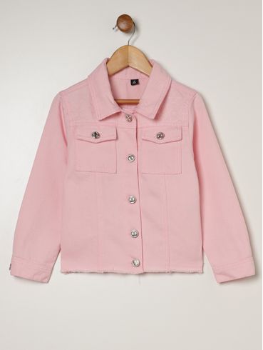 Jaqueta Sarja Infantil Para Menina - ROSA