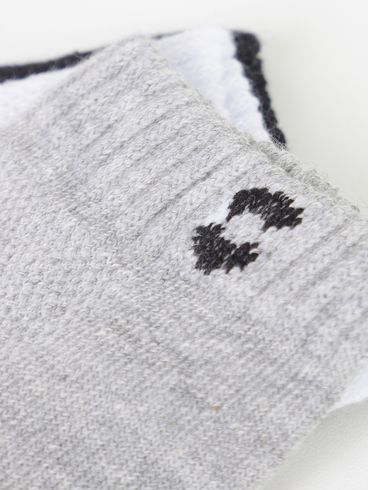 Kit Com 03 Meias Cano Curto infantil Para Menino - BRANCO/MESCLA/PRETO