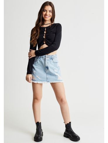 Saia jeans destroyed