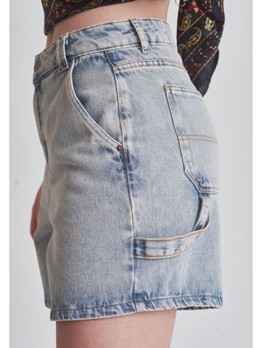 Bermuda jeans lavagem vintage