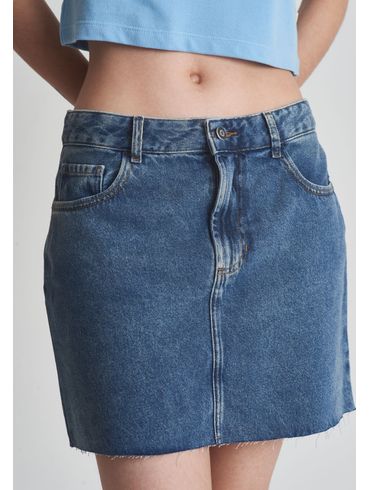 Saia jeans barra desfiada