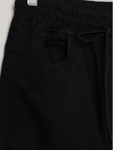 Calça Sarja Jogger Juvenil Para Menino - PRETO