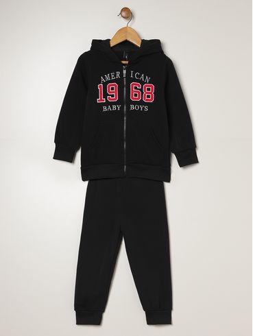 Conjunto Longo Infantil Para Menino - PRETO