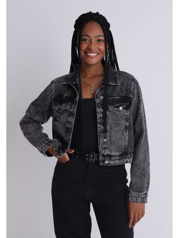 Jaqueta jeans black lavada