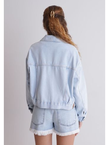 Jaqueta Jeans Cropped Blue Médio