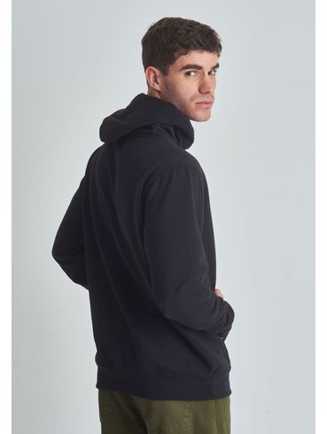 Moletom básico canguru com capuz preto