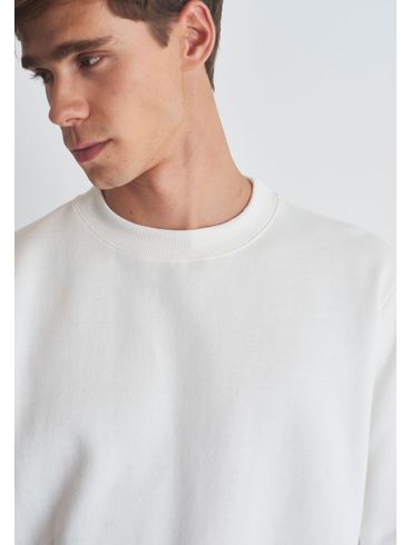 Moletom básico gola careca off white