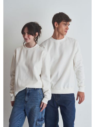 Moletom básico gola careca off white