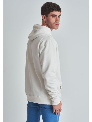 Moletom básico canguru com capuz off white