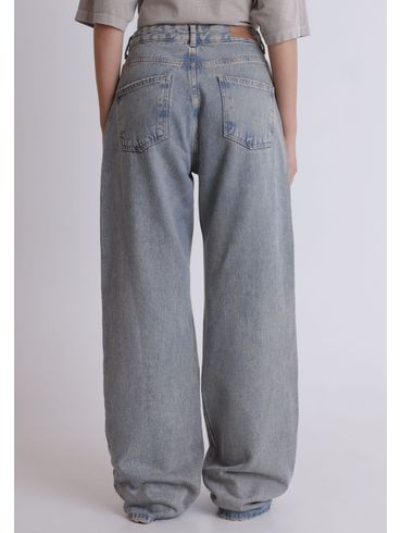 Calça jeans Wide leg com recorte lateral