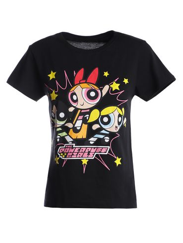 Blusa Manga Curta Meninas Super Poderosas Feminina PRETO