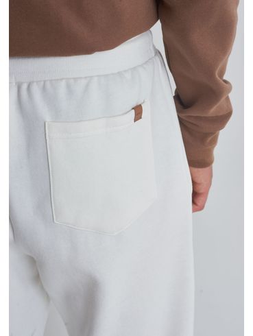 Calça Moletom Básico com Punho Off White