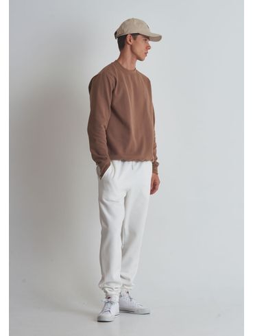 Calça Moletom Básico com Punho Off White