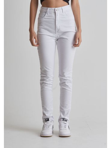 Calça jeans skinny cintura alta branca