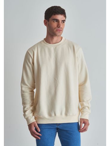 Moletom básico gola careca off white
