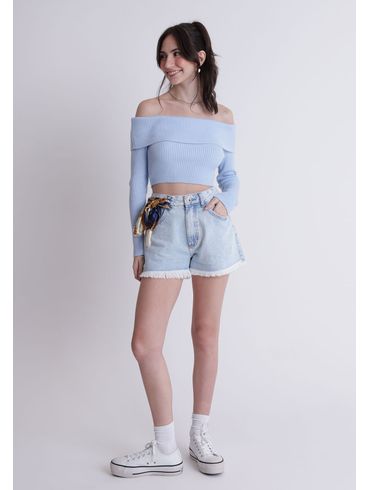 Short jeans barra desfiada