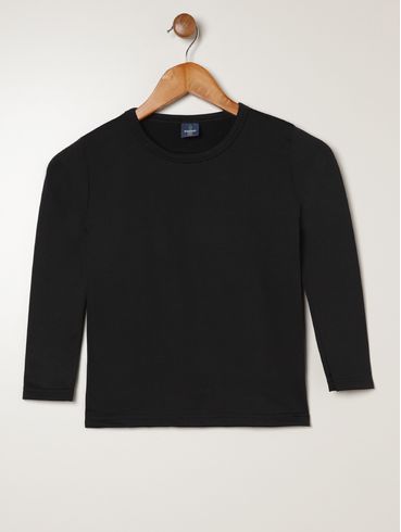 Blusa Térmica Juvenil Para Menina - PRETO