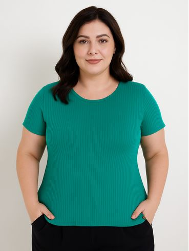 Blusa Manga Curta Autentique Plus Size Feminina Verde