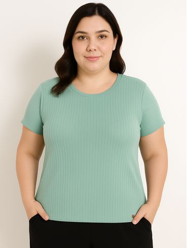 Blusa Manga Curta Autentique Plus Size Feminina VERDE CLARO