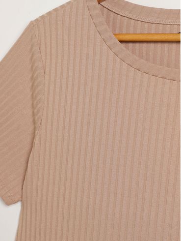 Blusa Manga Curta Autentique Plus Size Feminina BEGE