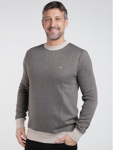 Blusão Tricot Jacquard Dixie Masculino BEGE