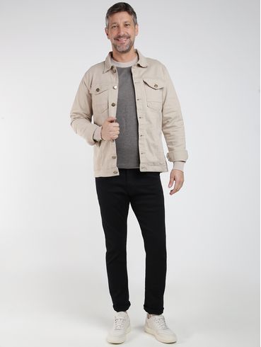 Blusão Tricot Jacquard Dixie Masculino BEGE