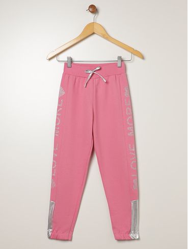 Calça Moletom Jogger Juvenil Para Menina - ROSA